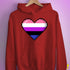 Genderfluid Pride 8-Bit Pixel Heart Hoodie - Red